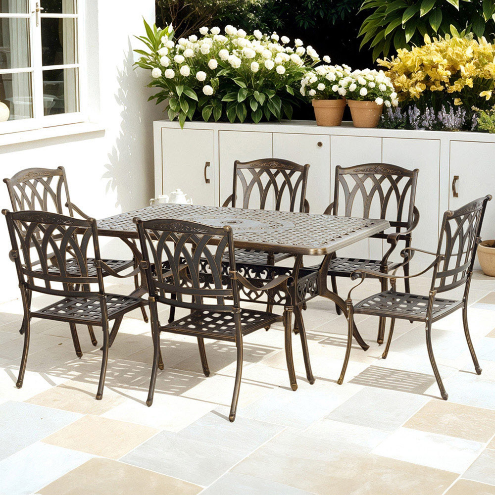 Outsunny 8 Seater Outdoor Dining Set Bronze