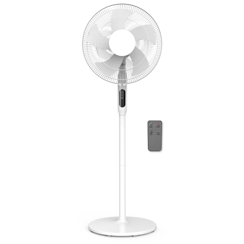 Futura Direct Futura White 16inch Oscillating Pedestal Standing Fan Timer 68-130cm