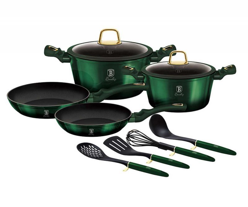 Berlinger Haus 10 Piece Aluminium Non Stick Cookware Set black,gray,green