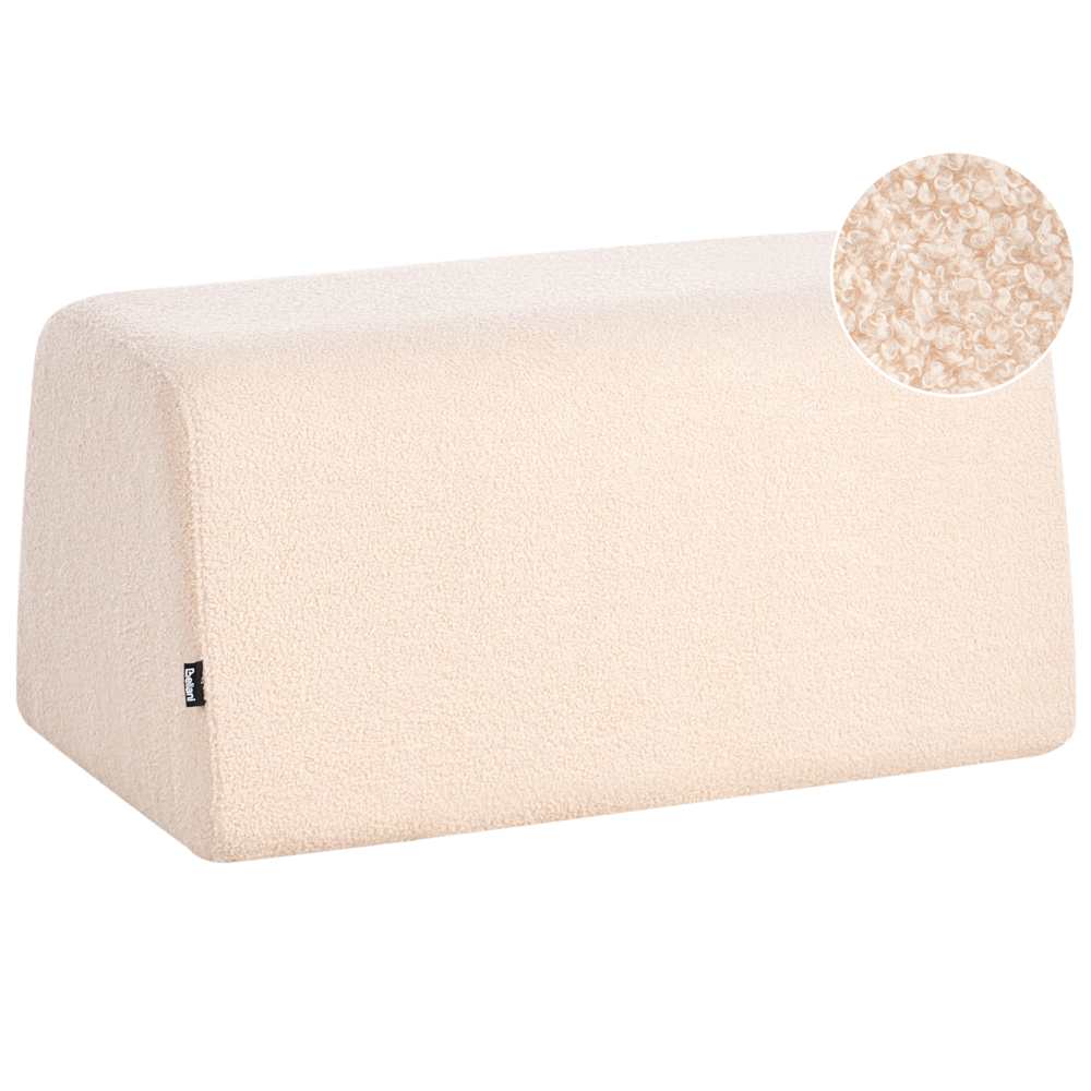 Beliani Pouffe Sinclair Boucle Beige 79 Cm 49 Cm 40 Cm