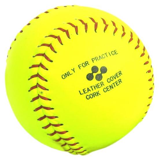 JAPAN SPORTS Naigai Rubber Leather Softball Practice Ball 3 Yel (naigai) No.