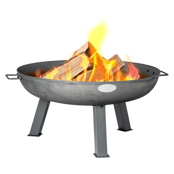 Cast Iron Garden Fire Pit - 75cm - Grey