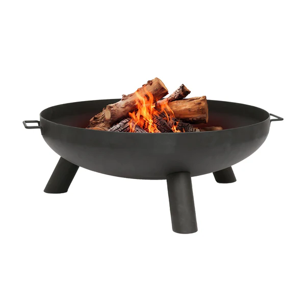 Round Iron Fire Pit - 99cm - Black - Black