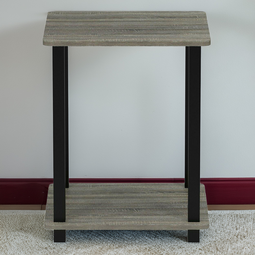 Furinno End Tables, Wood, French Oak Grey/Black, one size, Like New