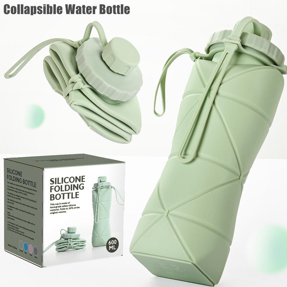 Chenxiaogang Durable Collapsible Water Bottles Leakproof Valve Foldable Travel Water Bottle for Gym Camping Hiking Travel Sports