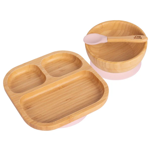 3pc Divided Bamboo Baby Weaning Set