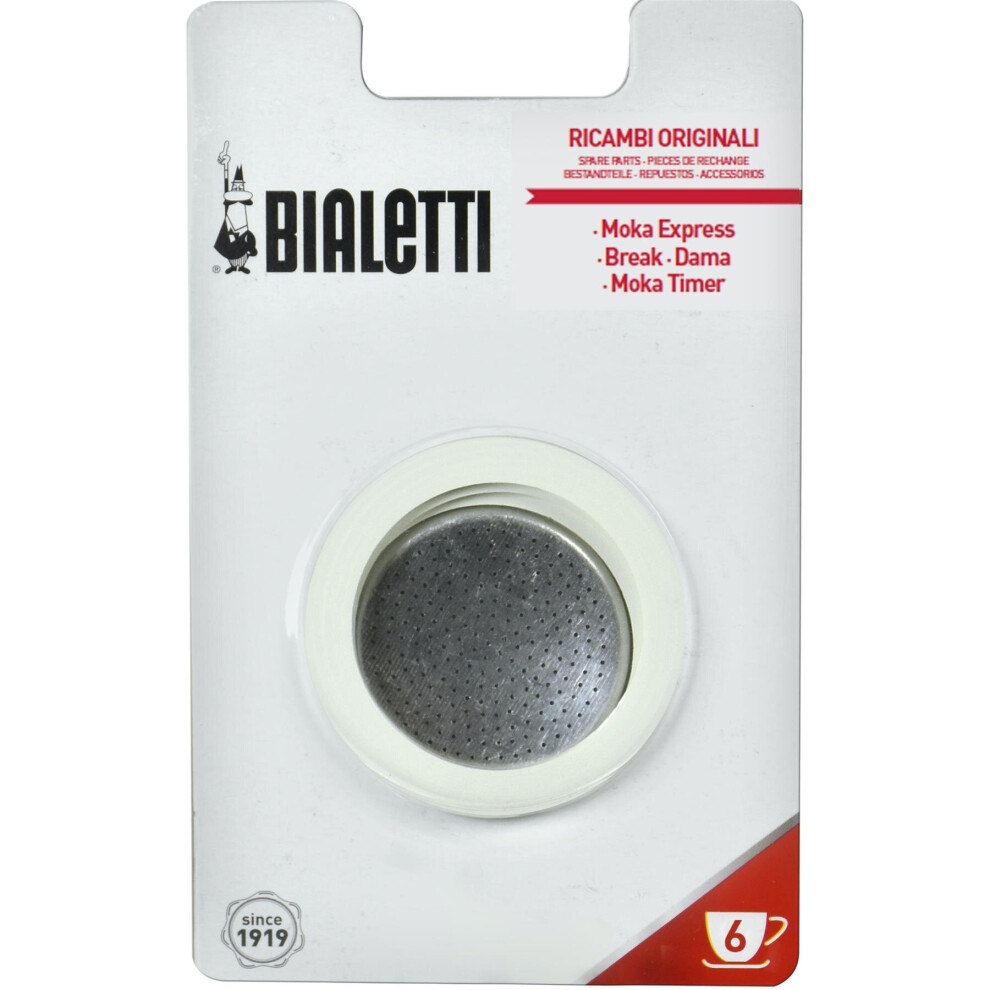 Bialetti Moka Express Hob Espresso Maker Replacement Gaskets and Filter