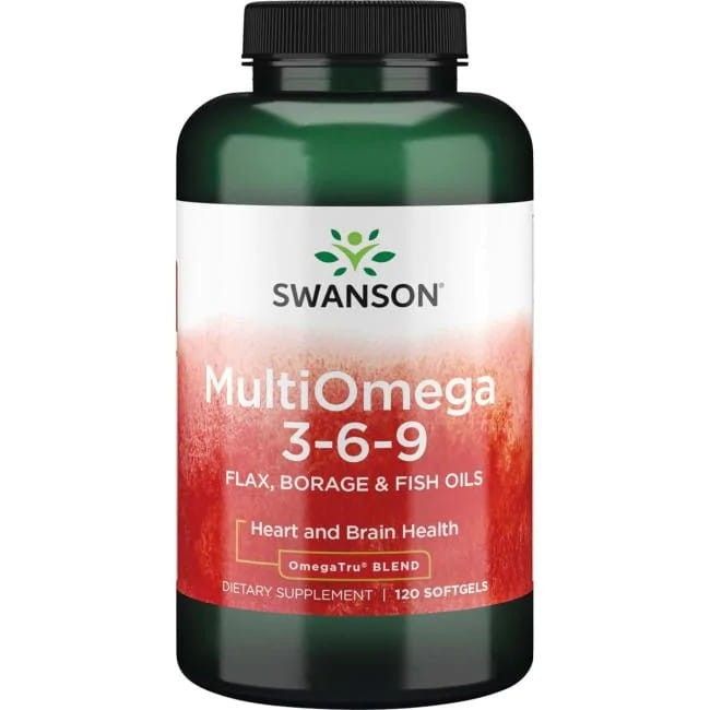 Swanson MultiOmega 3-6-9 - Flax & Borage & Fish Oils - 120 softgels