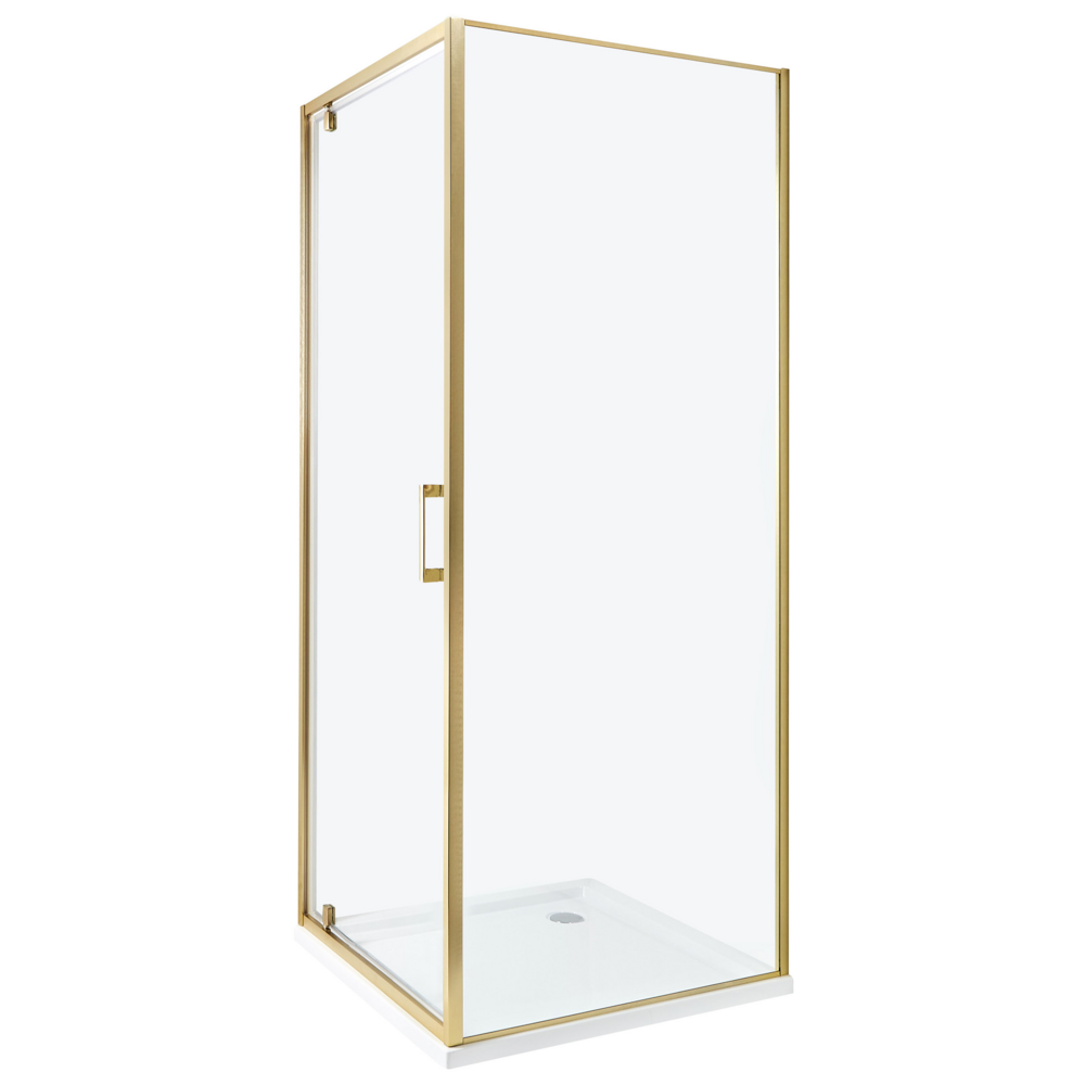 Beliani Shower Enclosure 70 X 70 X 185 Cm Gold Darli