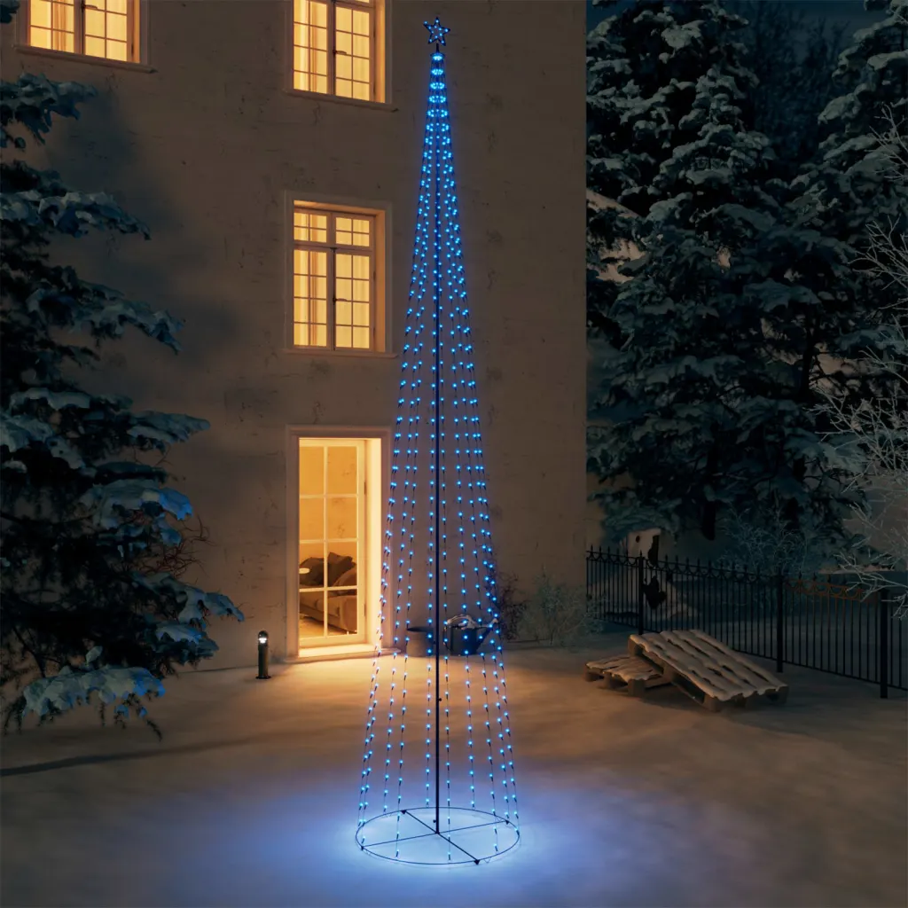 VidaXL Christmas Cone Tree 752 Blue LEDs Decoration 160x500 cm