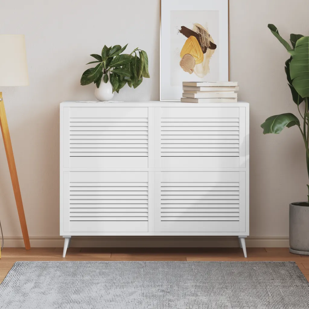 VidaXL Louvred Doors 4 pcs Solid Pine Wood White 39.5x59.4cm