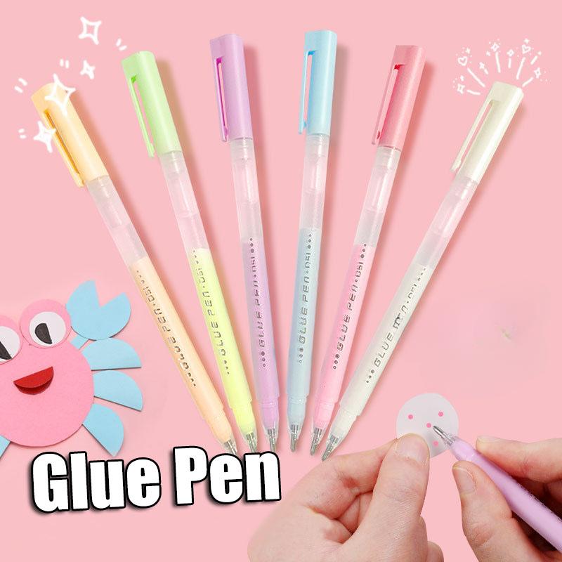 Happypilot Candy Color Glue Pen Handbook Dispensing Pen Quick-Drying Dot Glue Stick DIY Glue School Office Supplies white