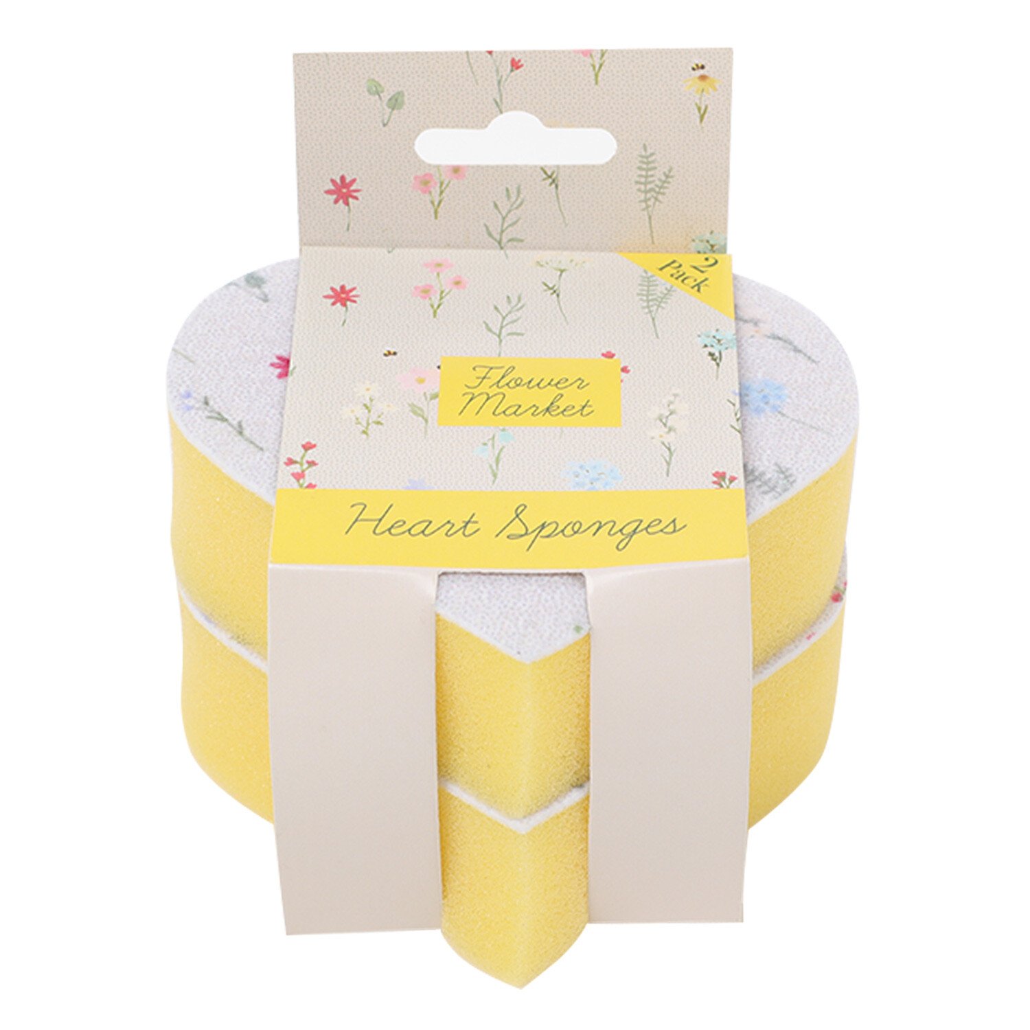 Pack of 2 Flower Market Heart Sponges