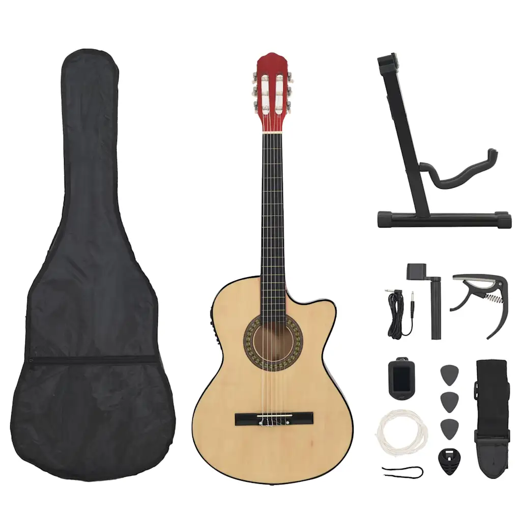 VidaXL 12 Piece Western Guitar Set with Equalizer and 6 Strings