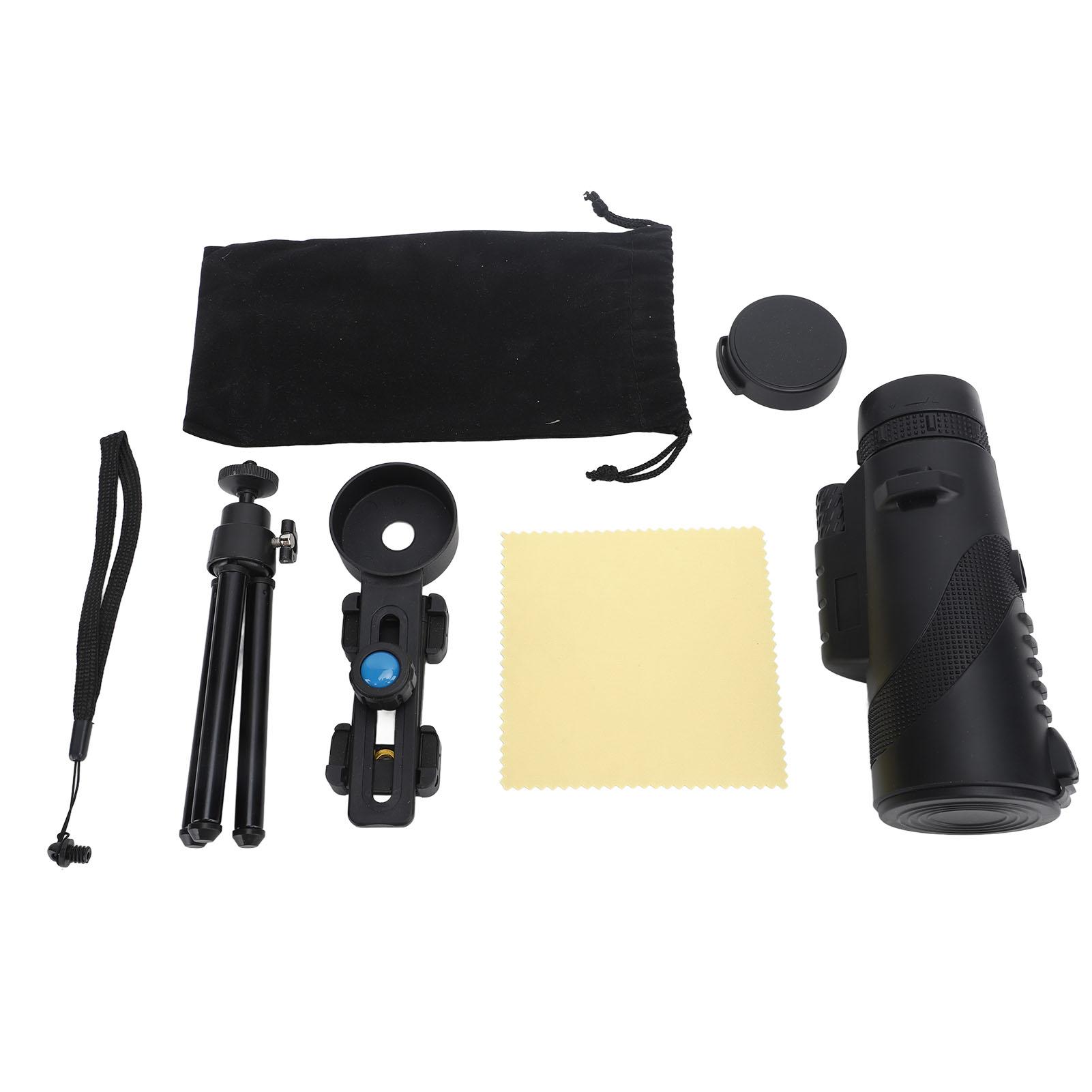 Wosawe Outdoor Sports 50x60 Monocular Binoculars for Smartphone High Power HD Indoor Bird Watching Monoculars Black Cell