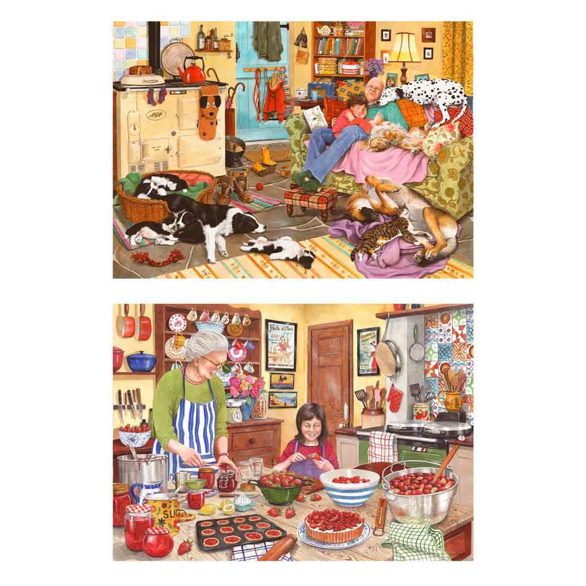 The House Of Puzzles Heart Of The Home Jigsaw Set - 2 x BIG 500 Piece Jigsaws, Multi