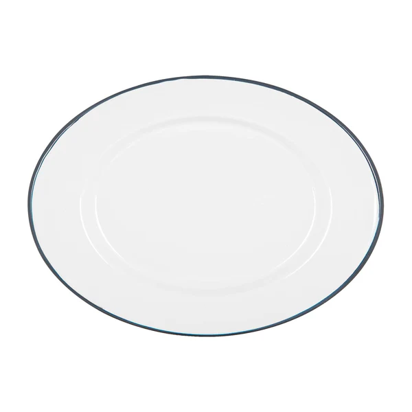 Argon Tableware White Enamel Serving Platter - 30.5Cm X 22.5Cm - Blue