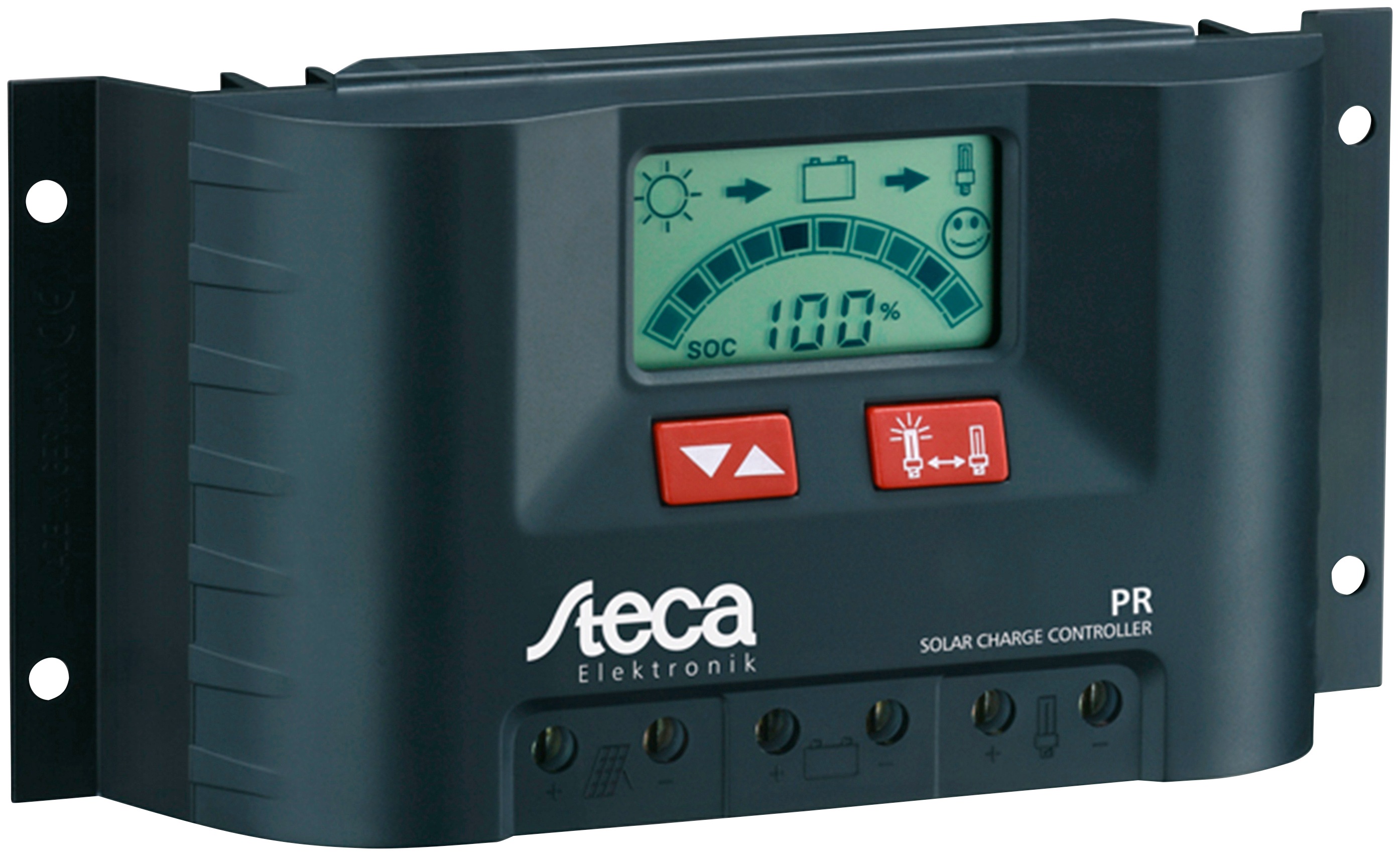 STECA 756485 Pr 1515 Charge Controller Pwm 12v/24v 15a 900wp Lcd D...