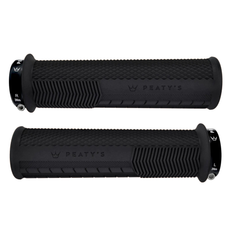 Peaty's Monarch Knurl Grips - Black / Thick