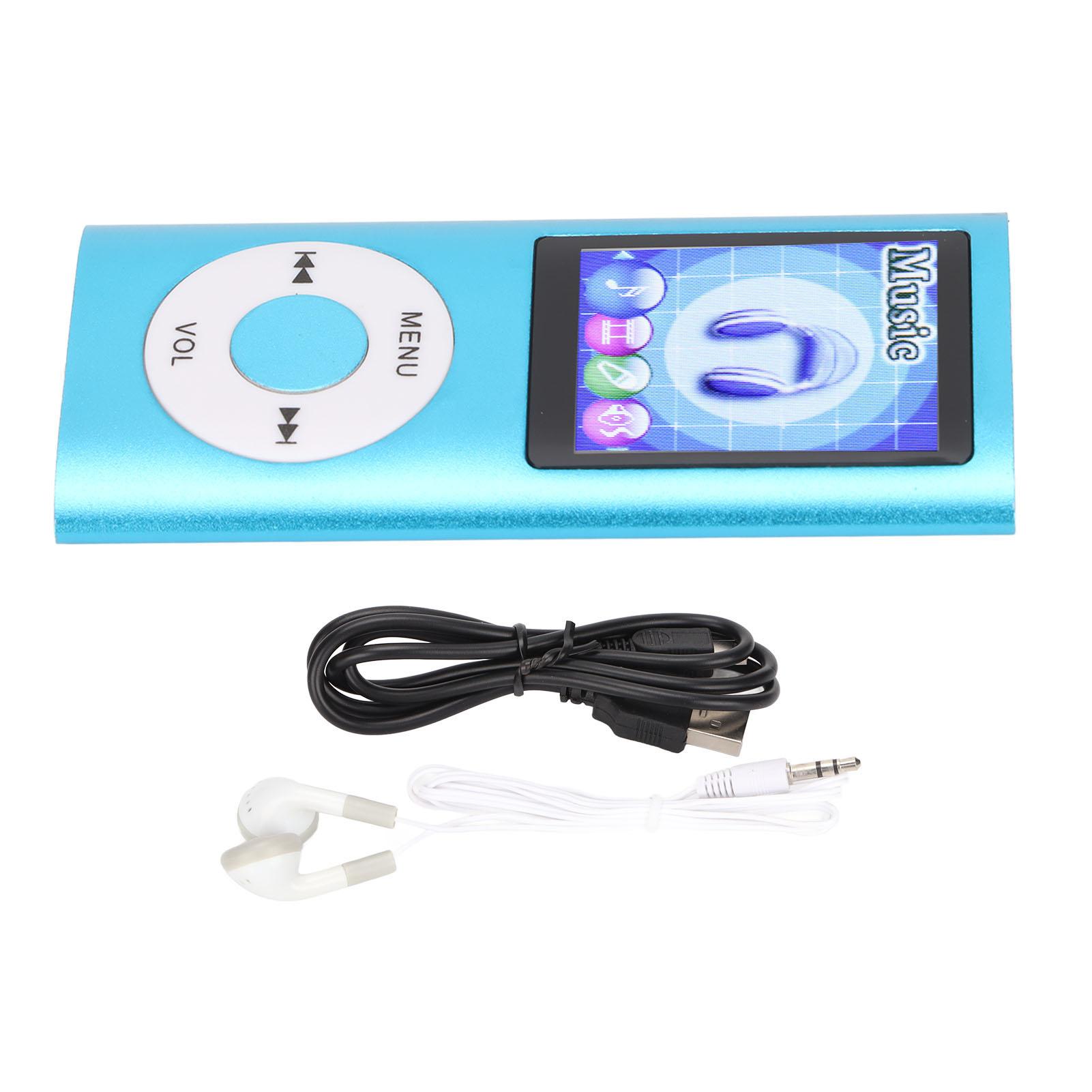 OutsideWorld MP3 Player 1.8 Inch Color Display Screen Multifunctional Portable MP3 Music PlayerBlue silver