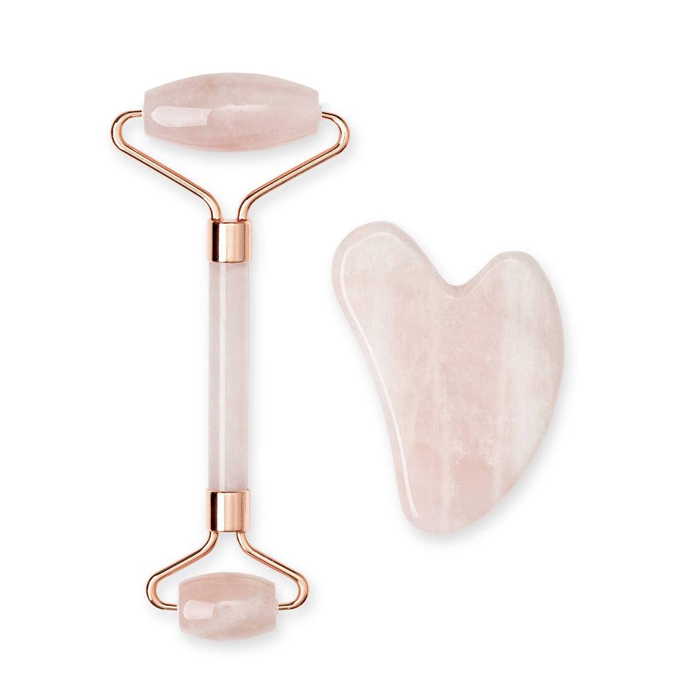 Rawr Beauty Rose Quartz Roller & Gua Sha Set