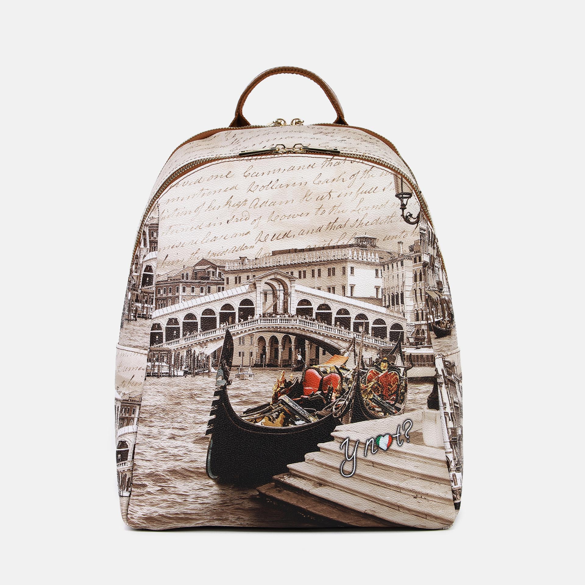 Ynot Ynot? Zaino Yes Bag Stampa Città Venice Postcard Zaino Da Donna