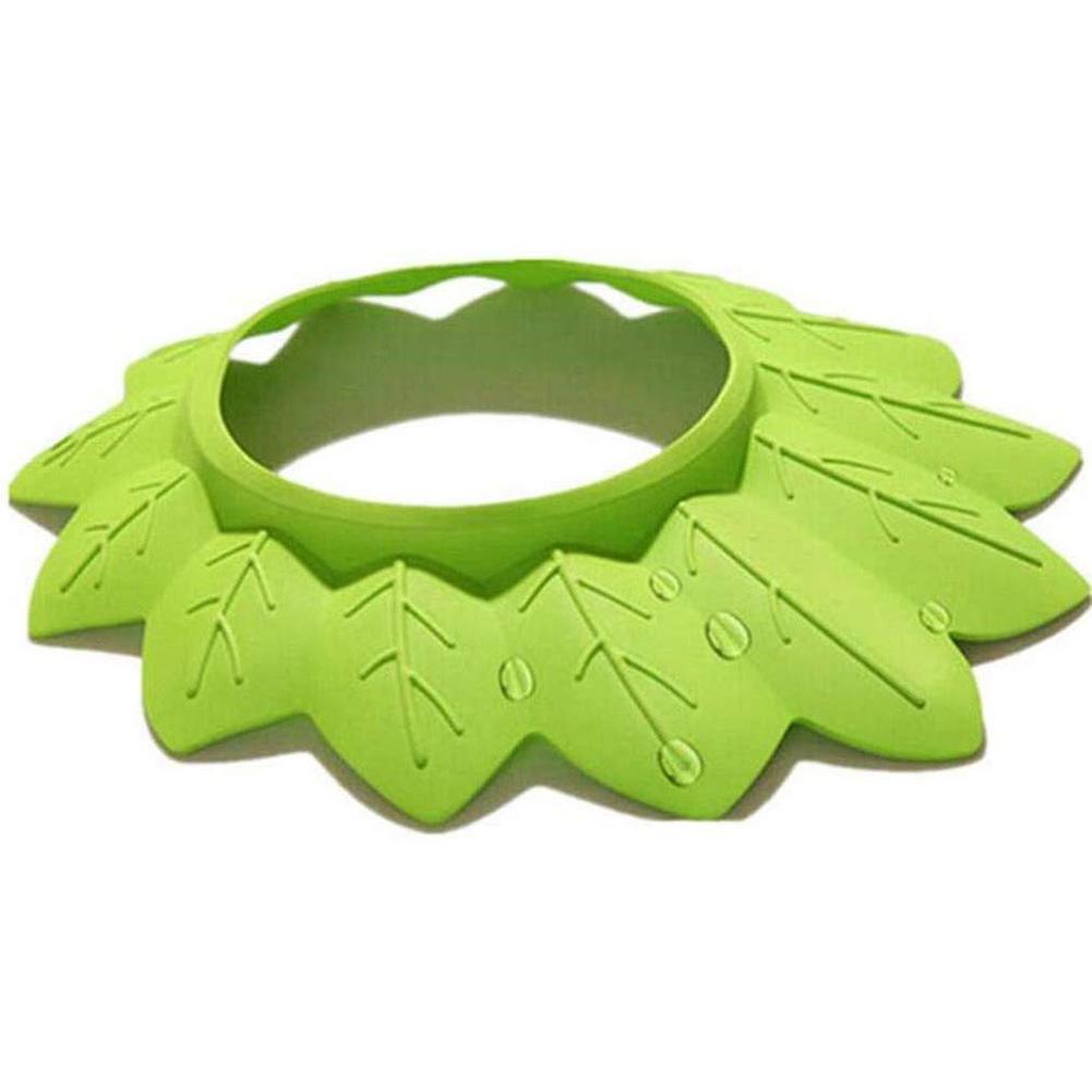 TOMTOP JMS Children Bathing Hat Soft Shower Leaf Shaped Elastic Bath Safety Hat
