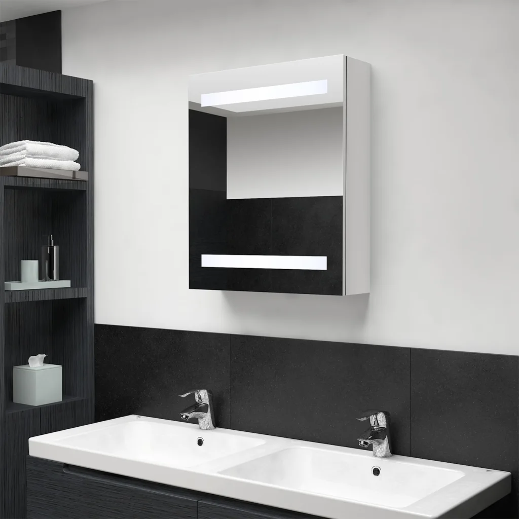 VidaXL LED Bathroom Mirror Cabinet Shining White 50x14x60 cm