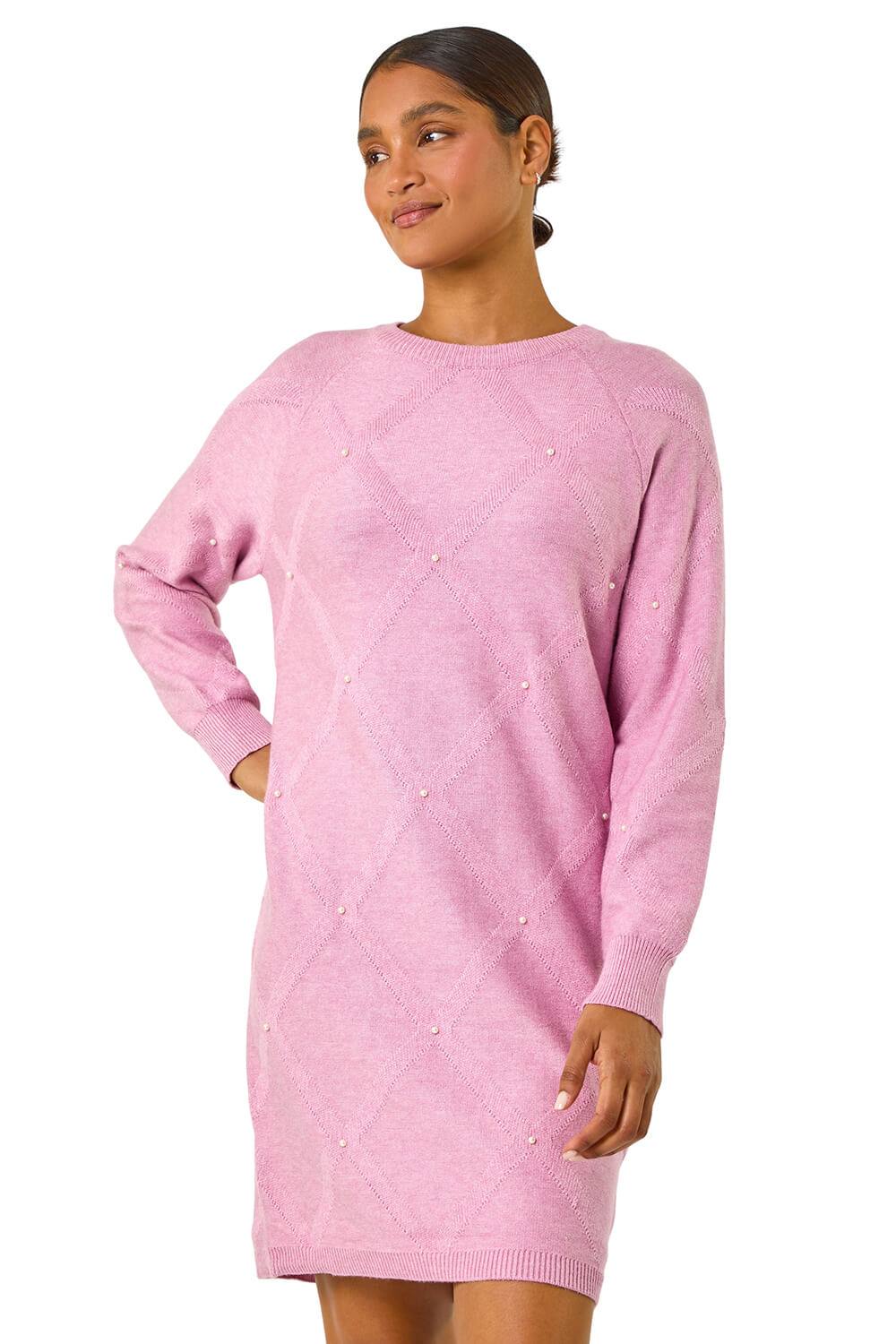 Roman Pearl Embellished Jumper Dress