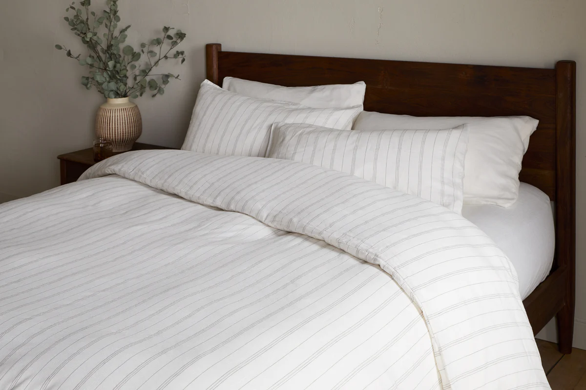 Nkuku Anta Hemp & Cotton Duvet Cover | Textiles | Sage Green | King