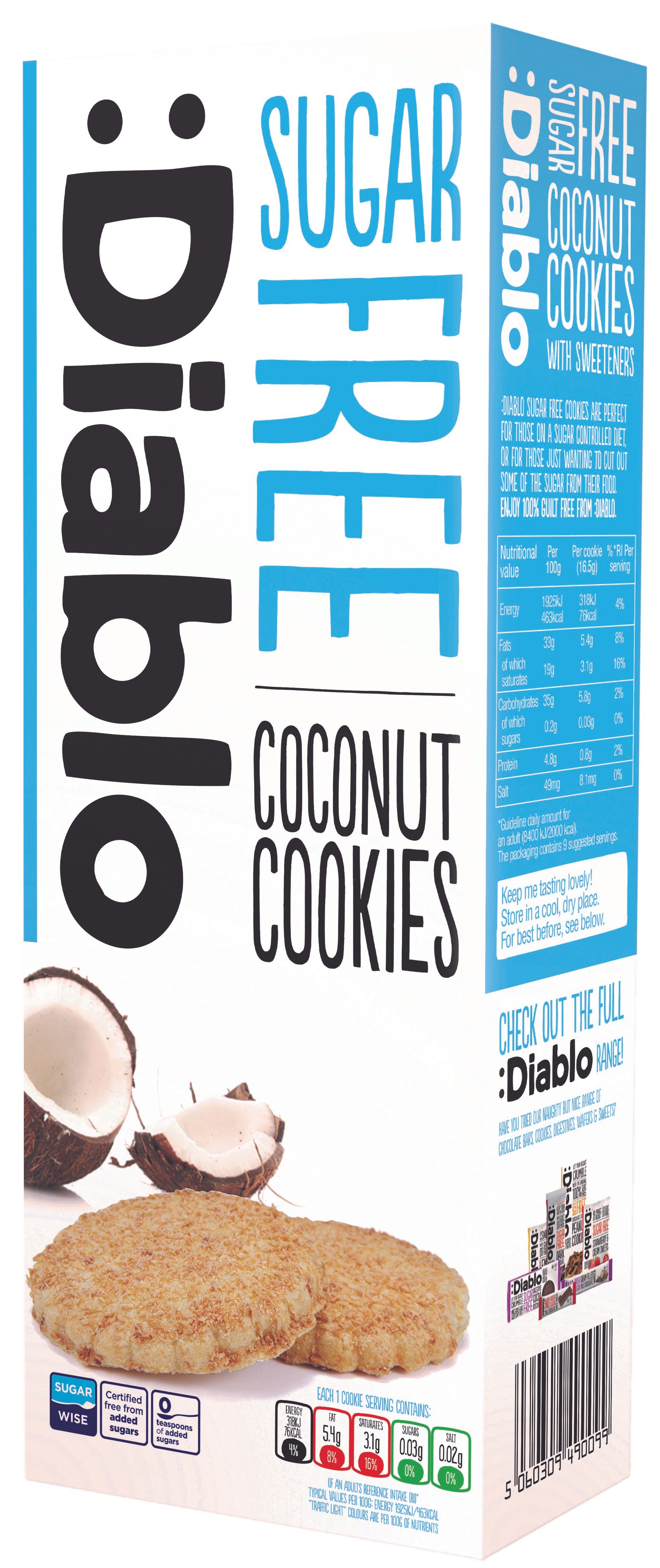 Diablo Sugar Free Coconut Cookies 150g