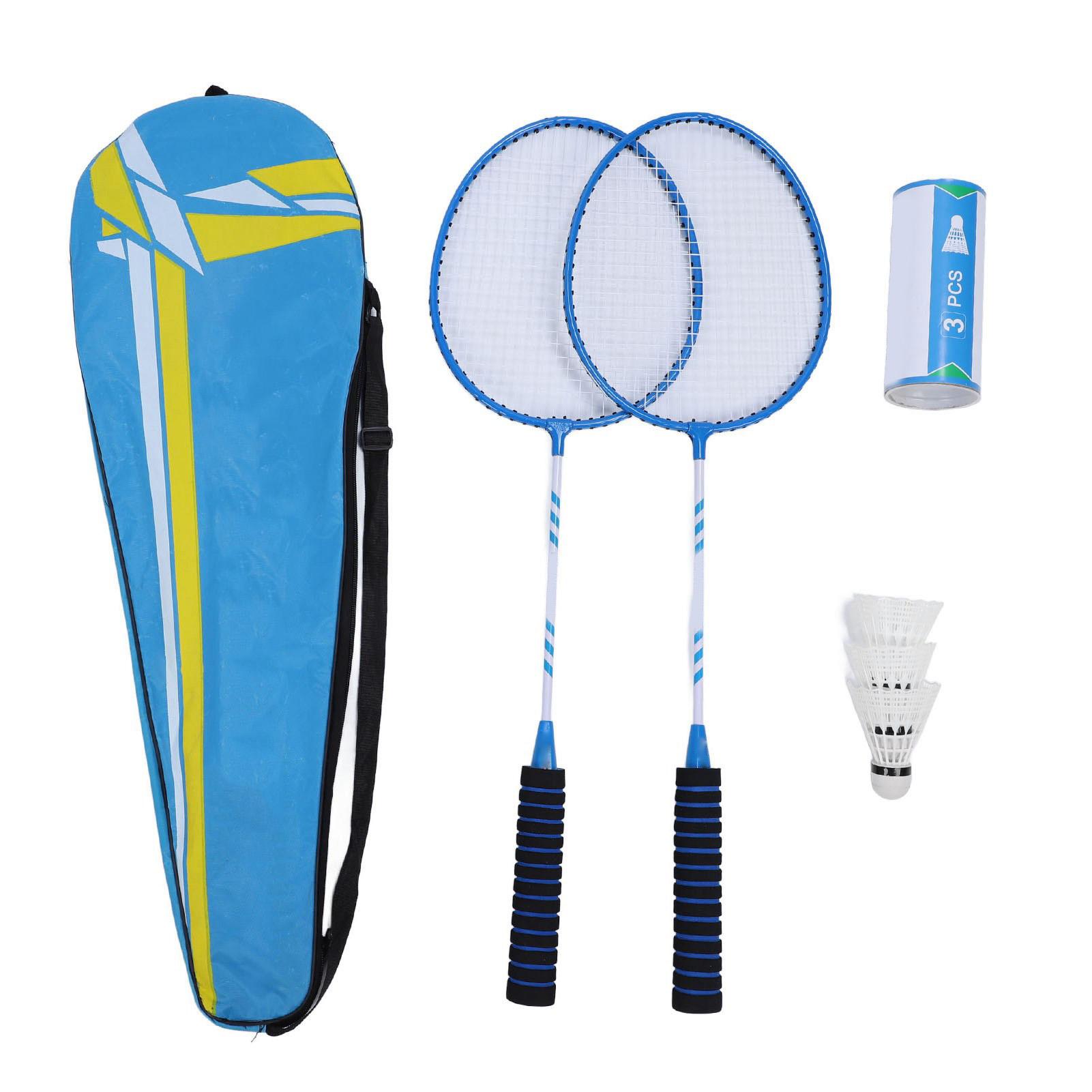 Vestidos 2PCS Badminton Rackets for Adults Teens Iron Alloy Anti Slip Badminton Rackets Set with Nylon