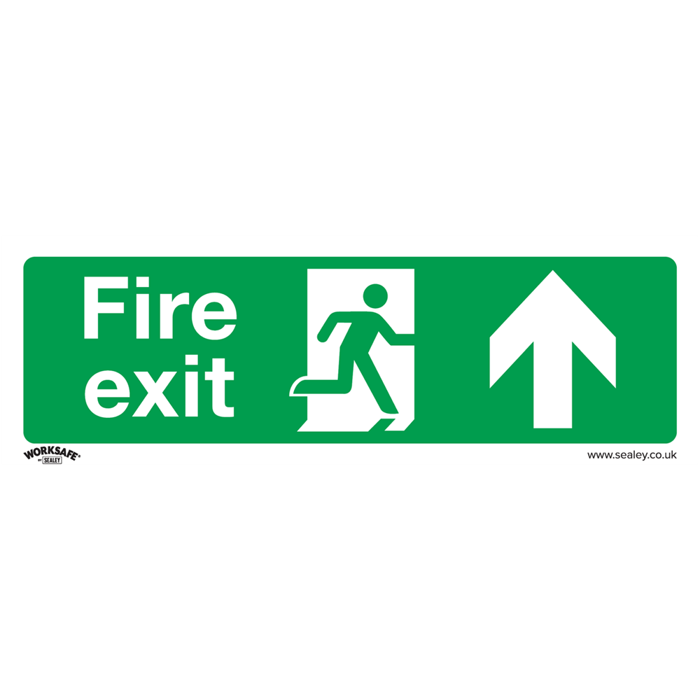 Sealey Safe Conditions Safety Sign - Fire Exit Up - Rigid Plastic Ss28P1