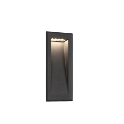 Faro Lighting Outdoor Led Dark Grey Recessed Wall Lamp IP65
