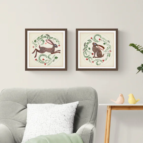 ARTKO Set of 2 Bunny Folklore Framed Prints