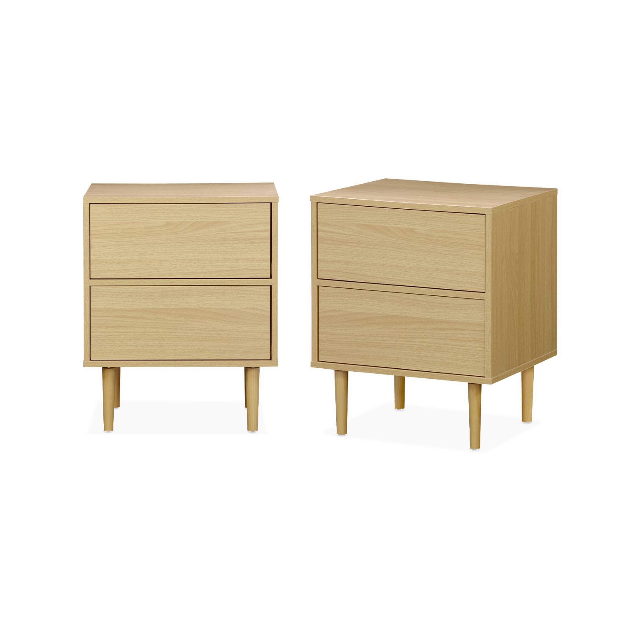 Sweeek Pair Of Wood-effect Bedside Tables