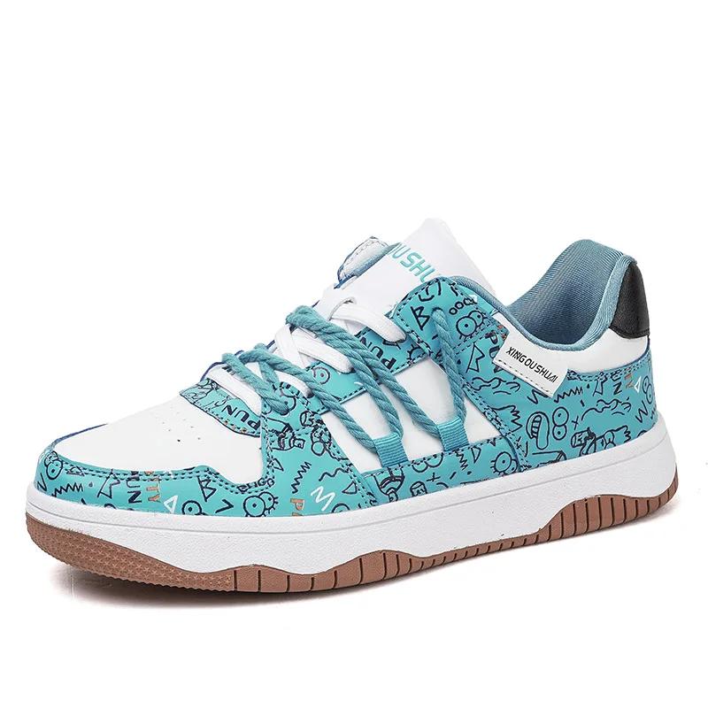 Dodge Trendy Graffiti Men Skateboarding Shoes Men High Quality Antiskid Damping Walking Sports Shoes Leisure Sneakers Male Zapatillas 46