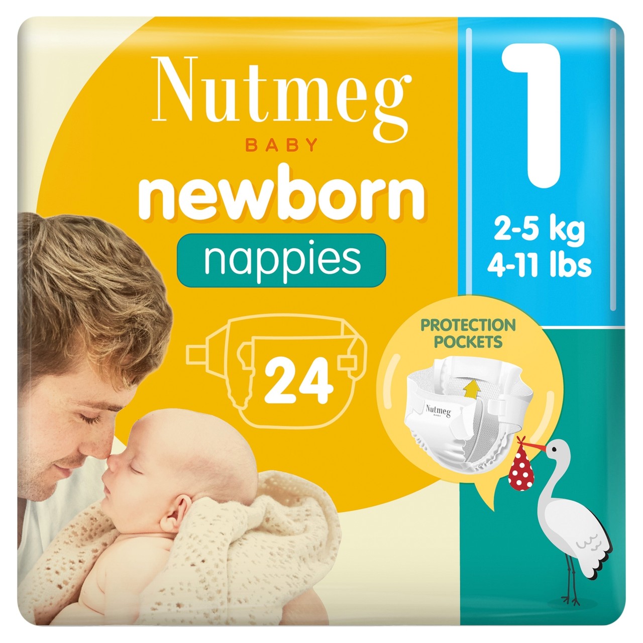 Nutmeg Newborn Nappies Size 1