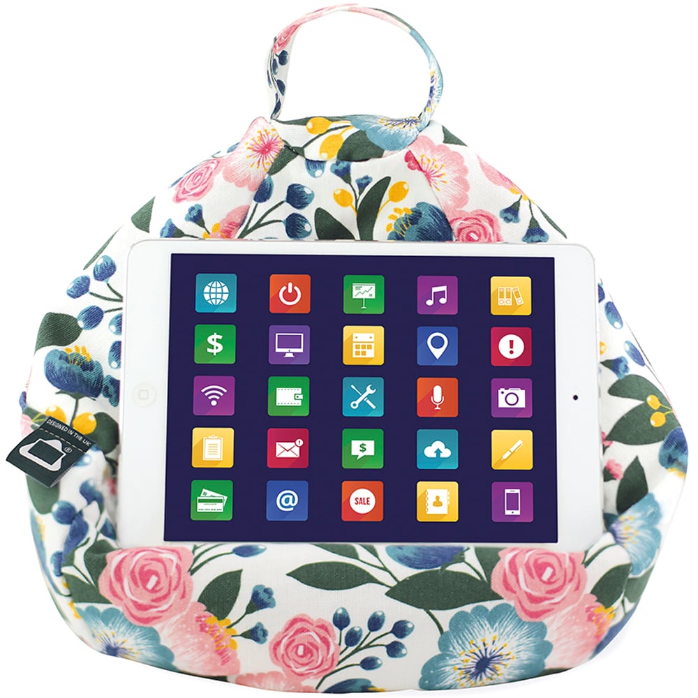 IBeani Bean Bag Tablet Stand - Floral, White,Green,Blue,Pink