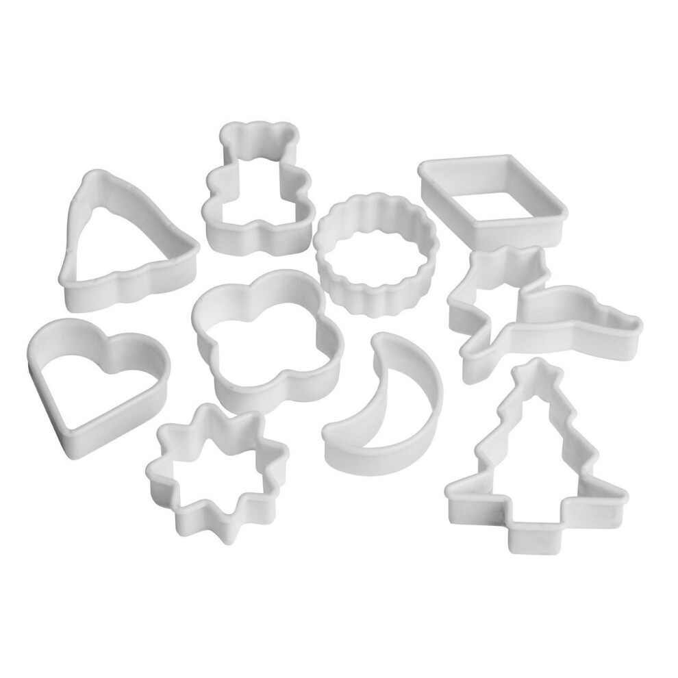  Essentials By Premier Cookie Cutter 10Pc White Plastic Set
