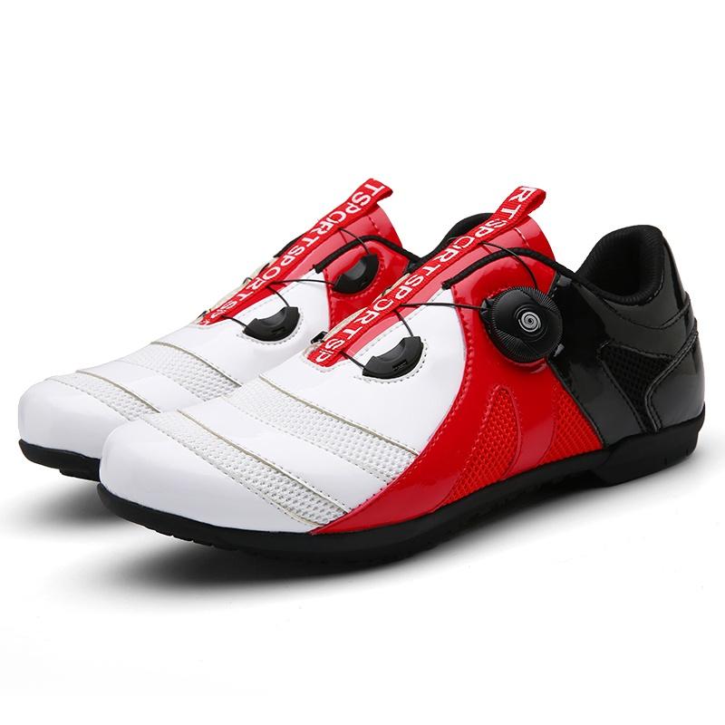 91440607MAC4DCME0U (white,red, 44) Cycling Shoes Lockless Cycling Shoes Men's And Women's Cycling Hard Soled Mountain Power Cycling Shoes