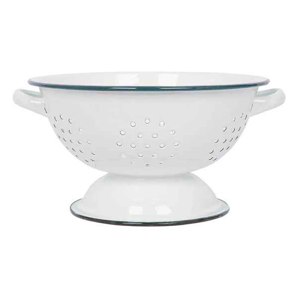 Argon Tableware White Enamel Colander - 23.5cm