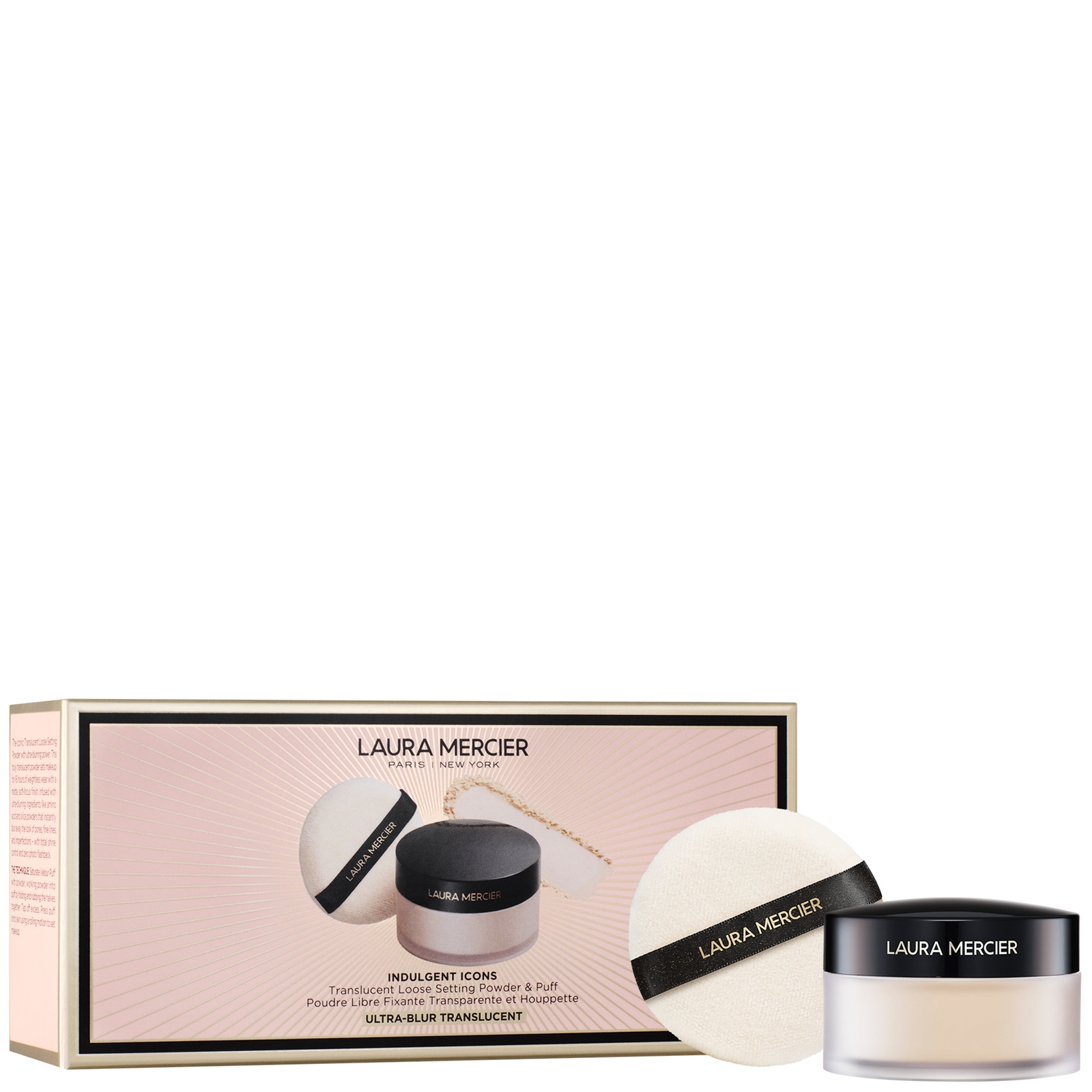 Laura Mercier Indulgent Icons - Translucent Loose Setting Powder + Velour Puff Ultra Blur Translucent
