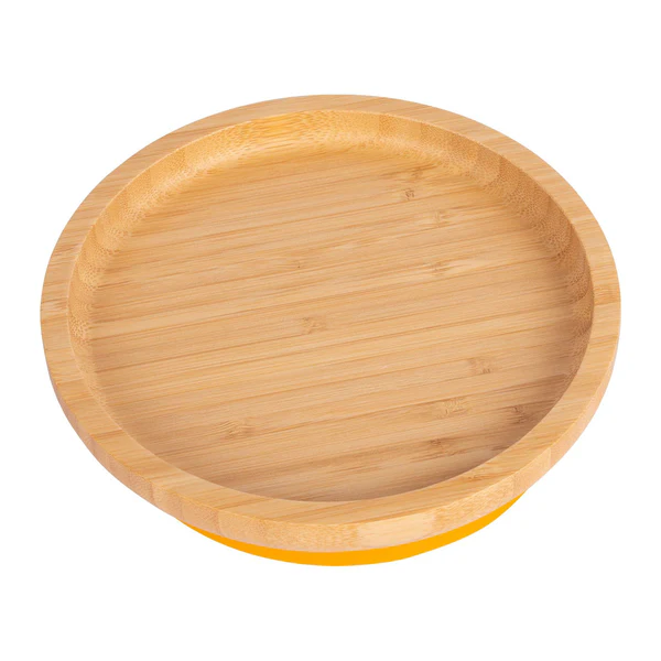 Round Open Bamboo Suction Plate | By Tiny Dining