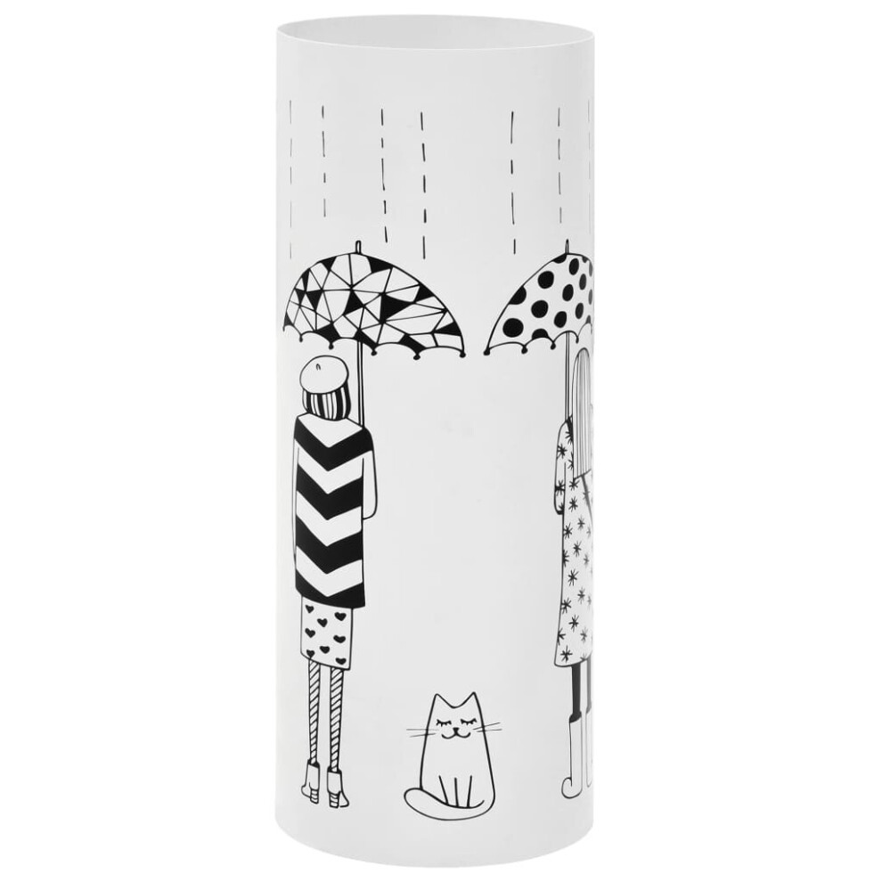 VidaXL Umbrella Stand Women Steel White