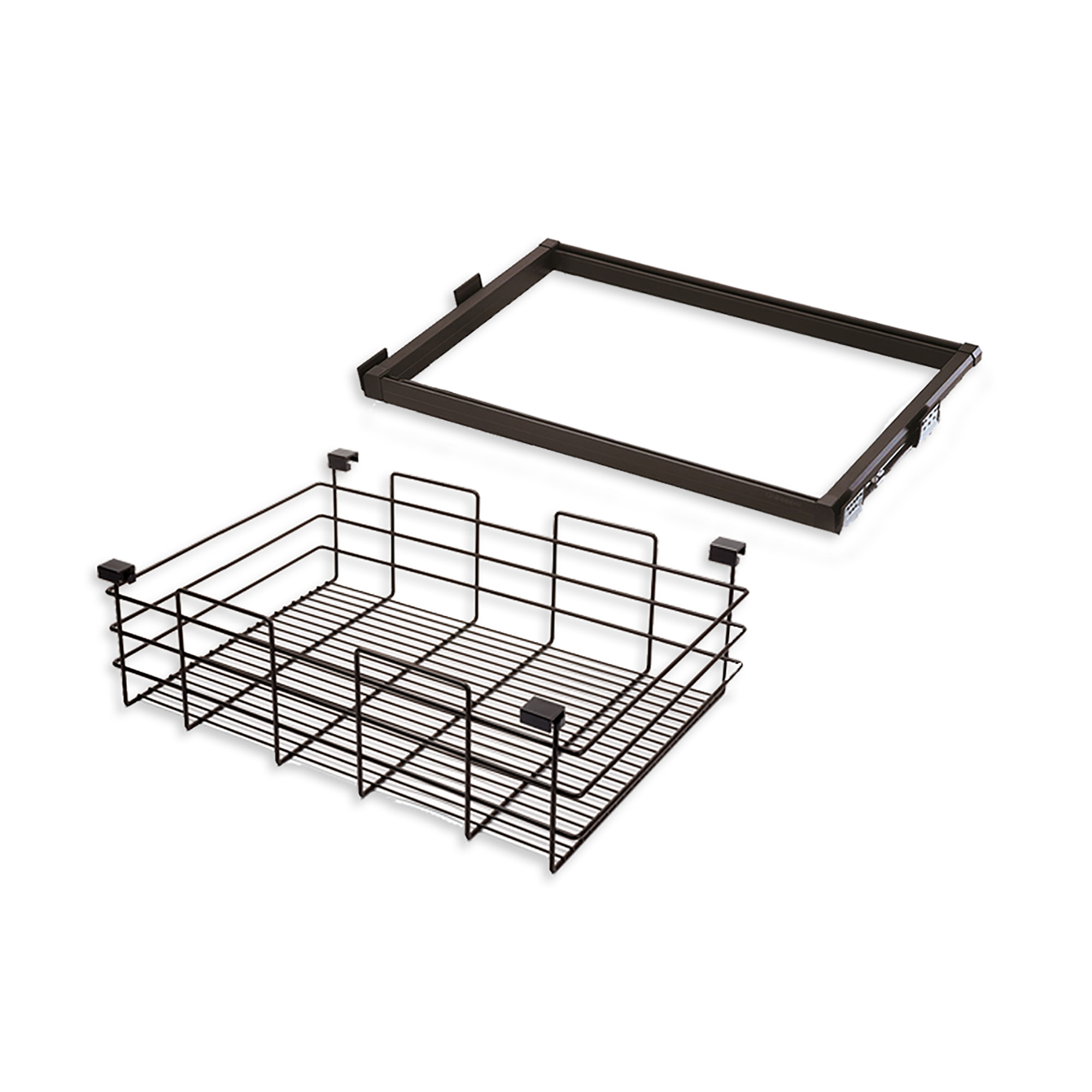 EMUCA Kit di guide e cassetto in filo Moka per modulo 600 mm in finitura verniciata moka