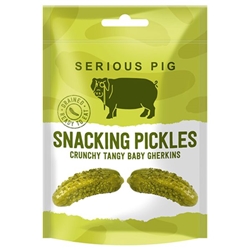 SERIOUS PIG Snacking Pickles Crunchy Tangy Baby Gherkins 12 Packs x...
