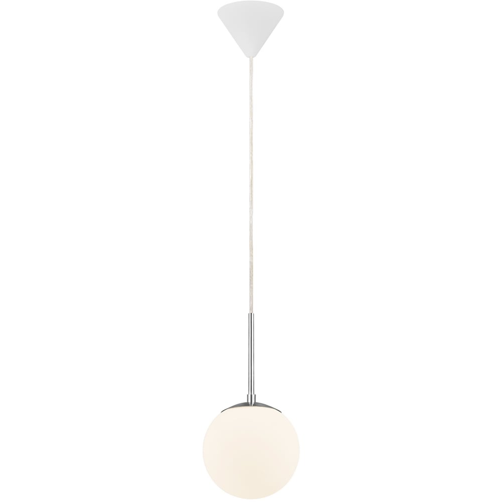 Cafe 15 Indoor Dining Kitchen Hallway Pendant Ceiling Light in Opal White (Diam) 15cm