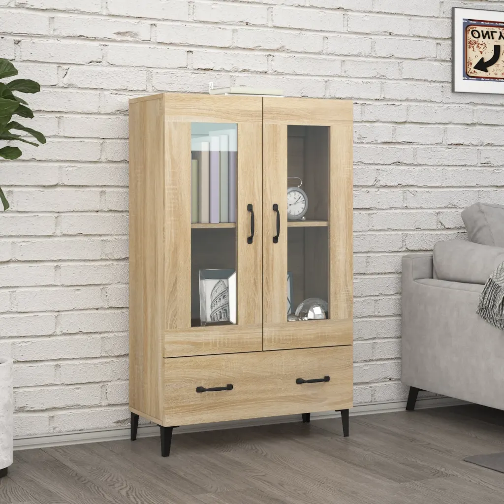 VidaXL (sonoma oak) vidaXL Highboard Buffet Cabinet Sideboard Storage Cupboard Engineered Wood