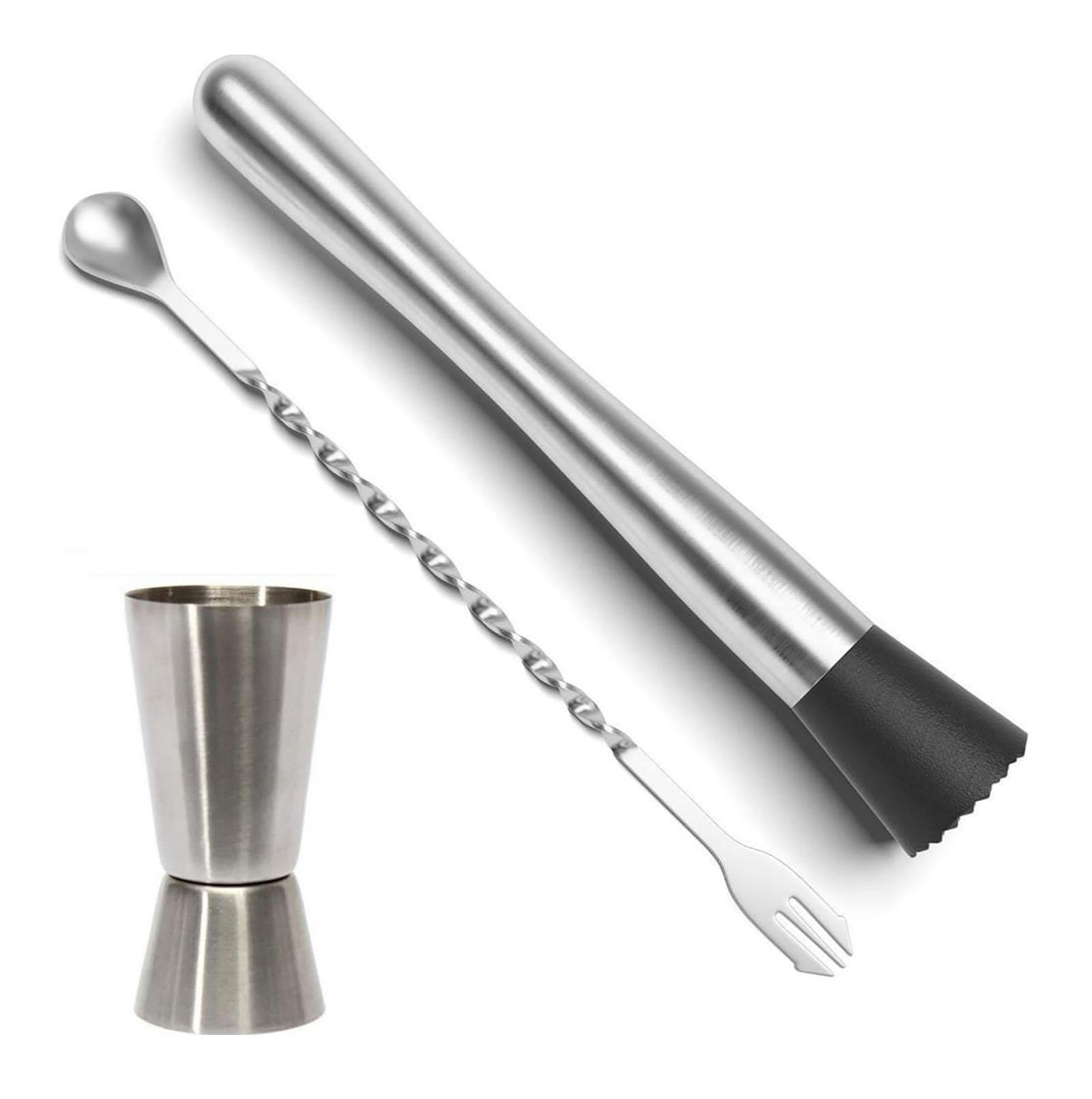 COSYHOME Stainless Steel Crushed Popsicle Mixing Stick Fruit Muddle Pestle Wine Supplies for Barware Tool